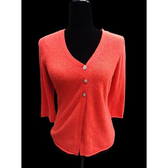 Womens Pure Cashmere Quiet Luxury Fall Feminine Soft Size Small Cardigan - Picture 1 of 7